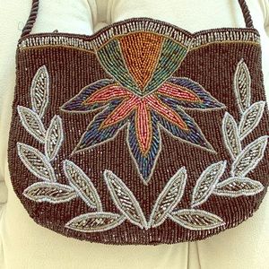 Beaded black purse